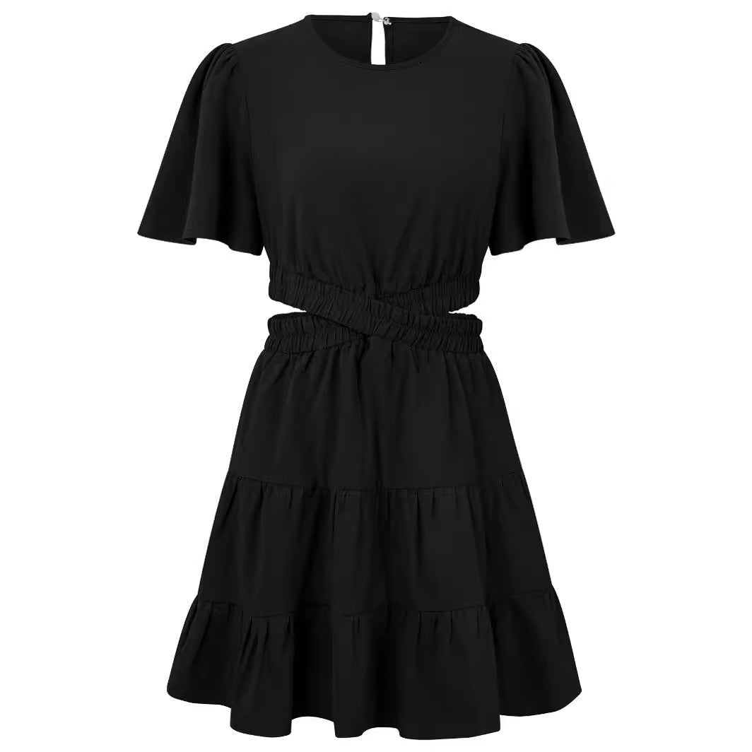 Short-Sleeve Jumpsuit Mini Dress