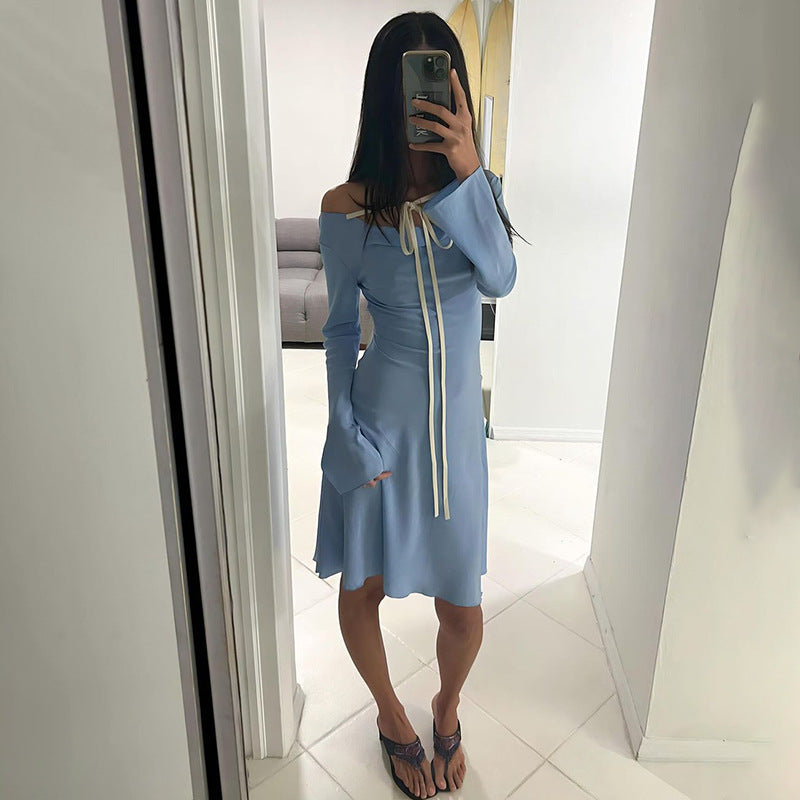 Round-Neck Long-Sleeve Dress