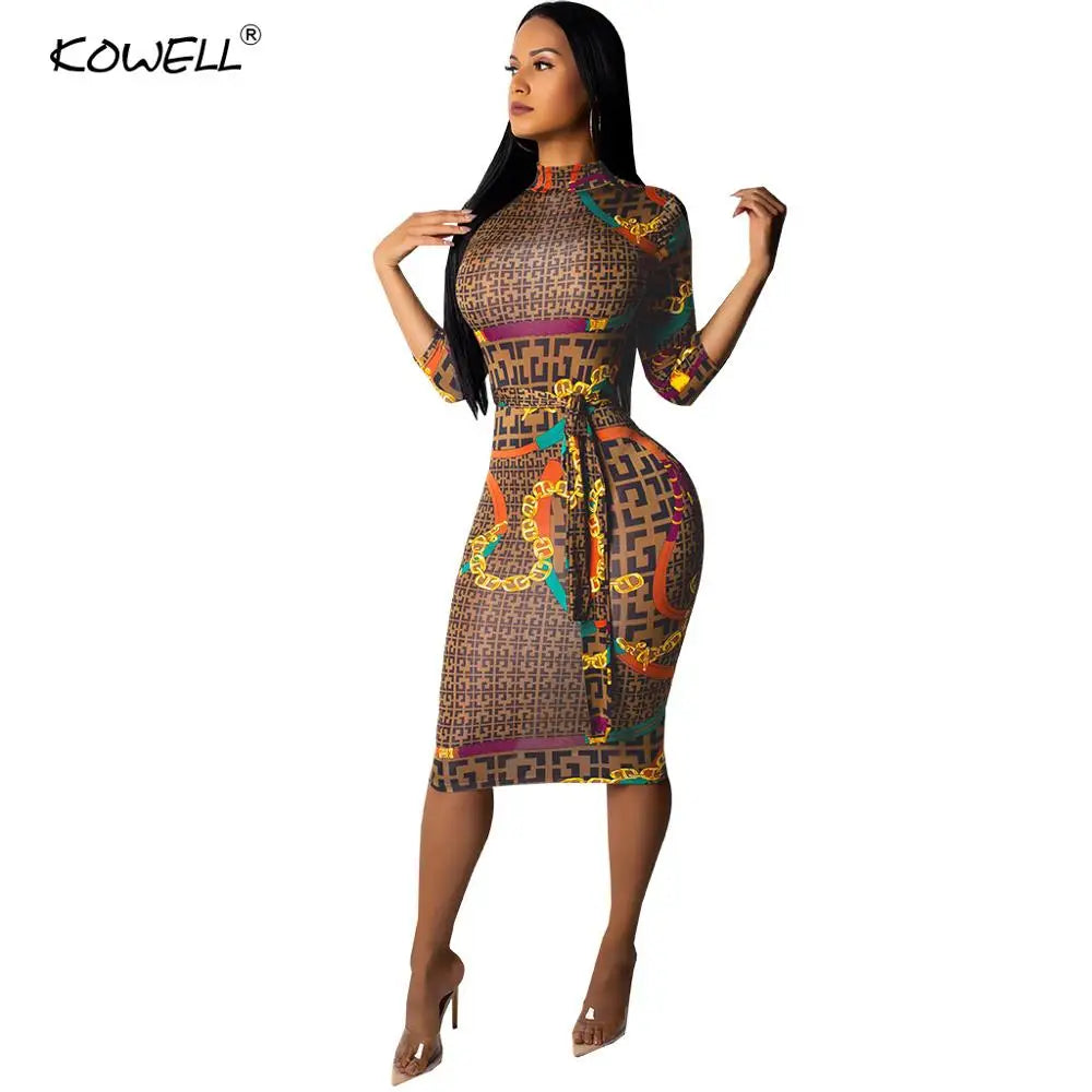 Bodycon Bandage Half-Sleeve Dress