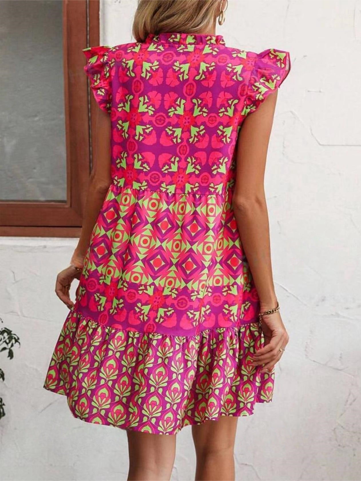 Printed Sleeveless Summer Dress