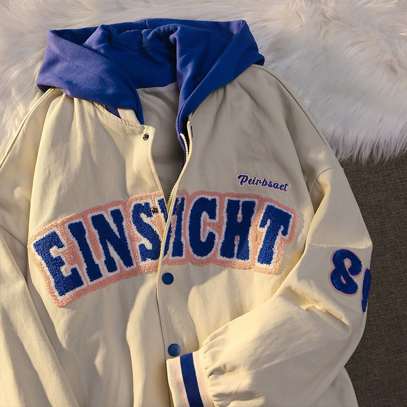 Retro Baseball Loose Design Jacket For Women