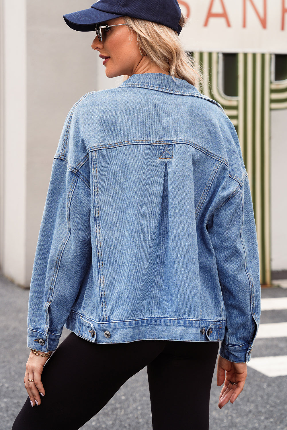 Women's Washed Oversize Pocket Denim Jacket