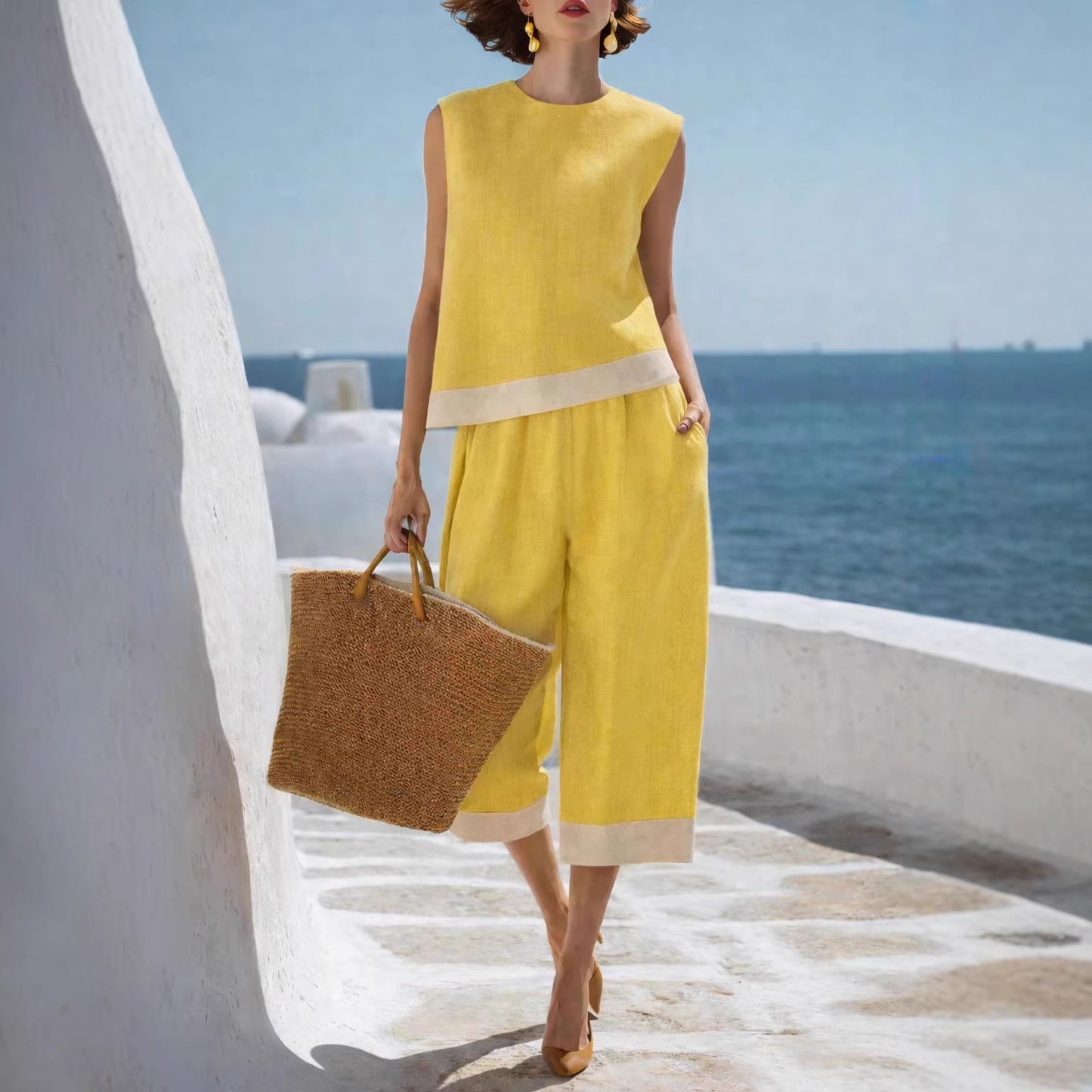 Casual Cotton-Linen Bohemian-Style Outfit
