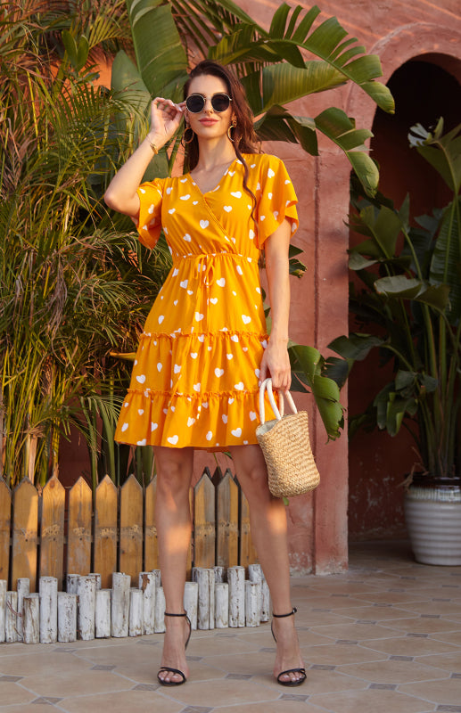 Leopard Print V-Neck Mini Dress