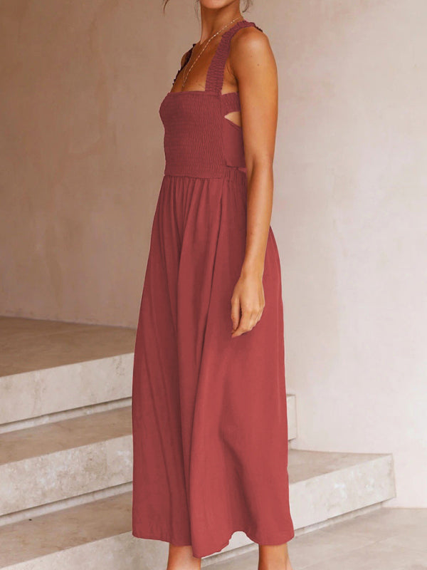 Casual Solid-Colour Sling Dress