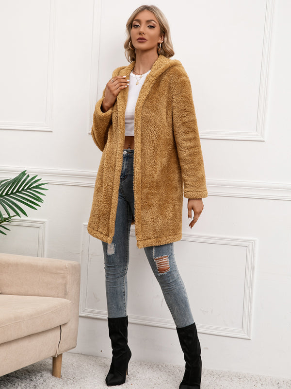 Hooded Lamb Wool Trench Coat