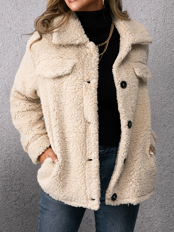 Loose  Lamb Wool Fleece Coat