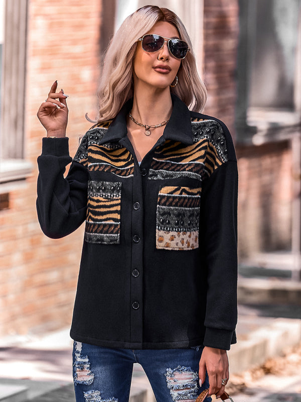 Women's Patchwork Loose Coat