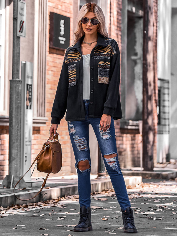 Women's Patchwork Loose Coat