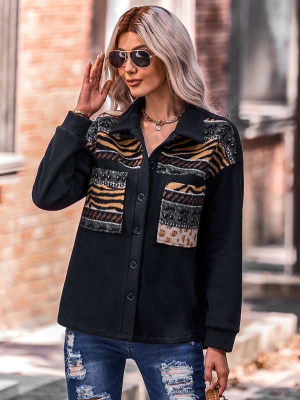 Women's Patchwork Loose Coat