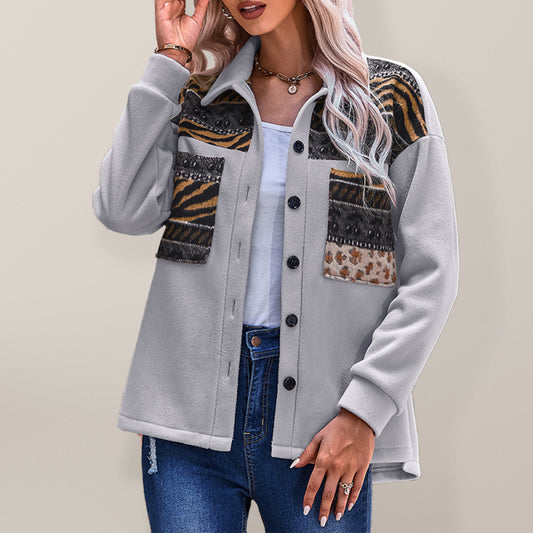 Women's Patchwork Loose Coat