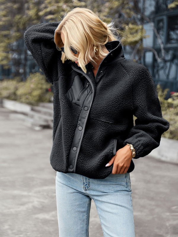 Long-Sleeved Zipper Lamb Wool Wild Leisure Jacket