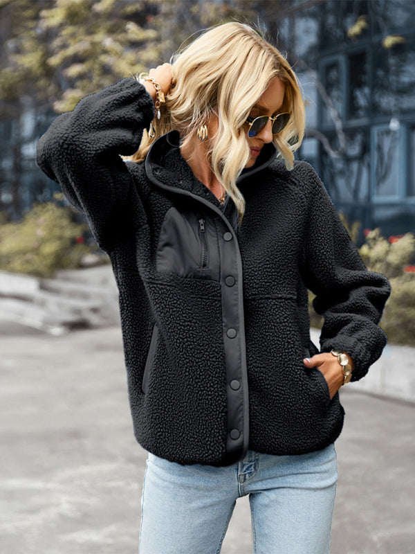 Long-Sleeved Zipper Lamb Wool Wild Leisure Jacket