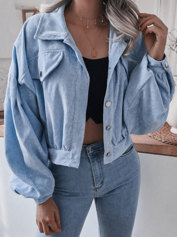 Women's Corduroy Casual Short Jacket