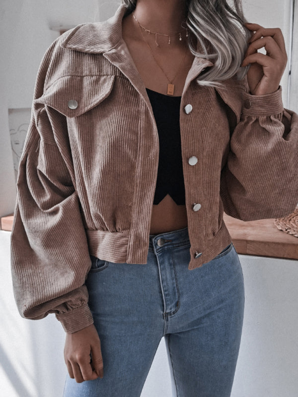 Women's Corduroy Casual Short Jacket