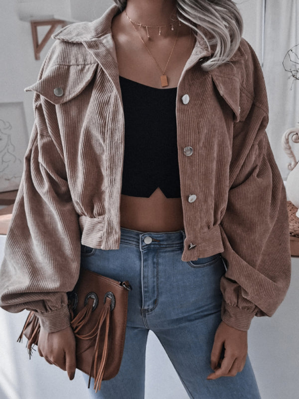 Women's Corduroy Casual Short Jacket