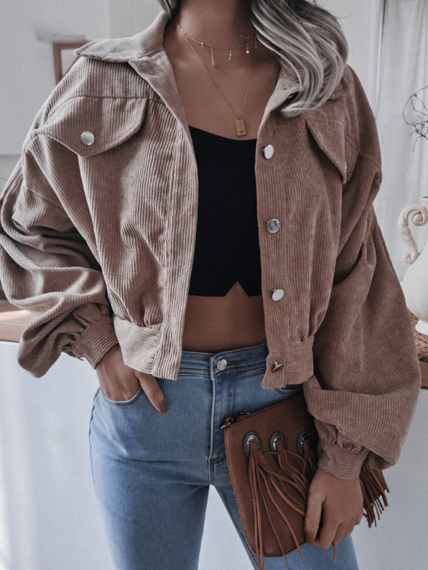 Women's Corduroy Casual Short Jacket