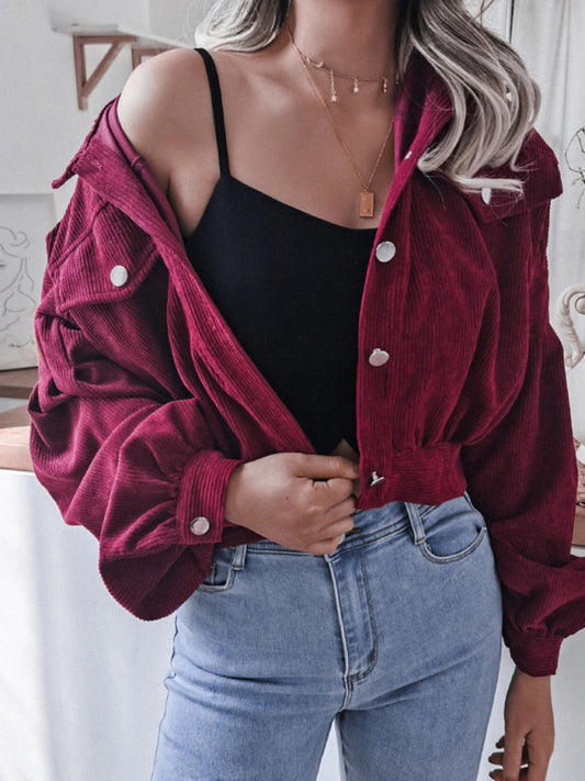 Women's Corduroy Casual Short Jacket
