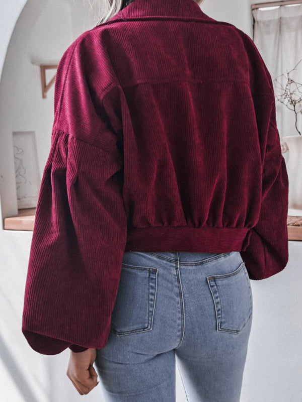 Women's Corduroy Casual Short Jacket