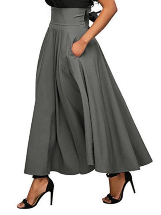 Casual High-Waist Lace Up Skirt