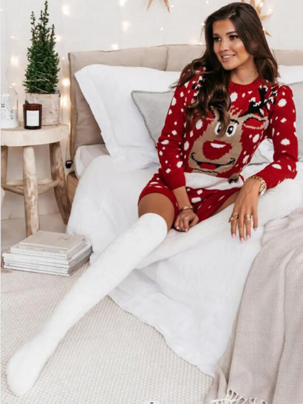 Women's Christmas Long-Sleeve Sweater Dress