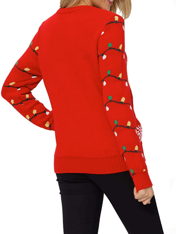 Festive Christmas Tree Print Sweater