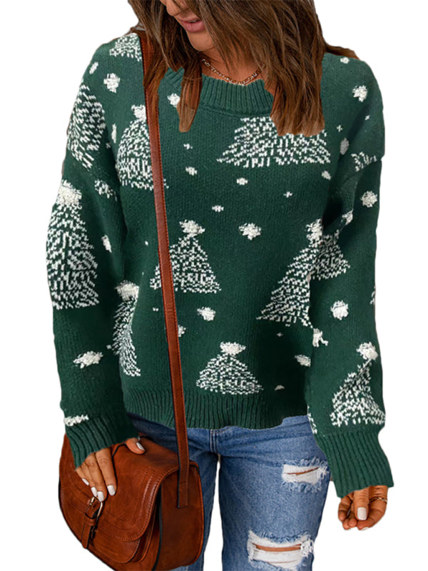 Women's Casual Knit Christmas Tree Sweater