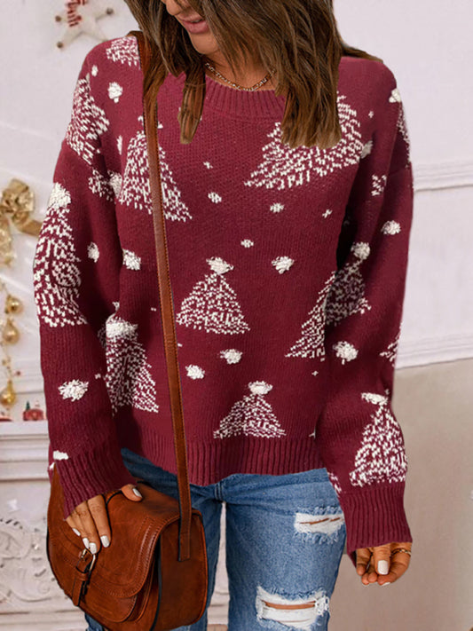 Women's Casual Knit Christmas Tree Sweater