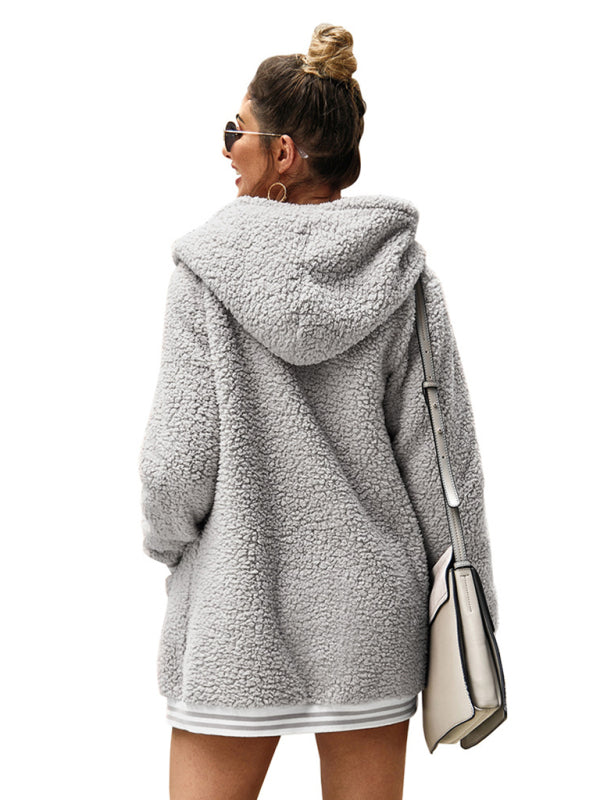 Hooded Short Woollen Coat