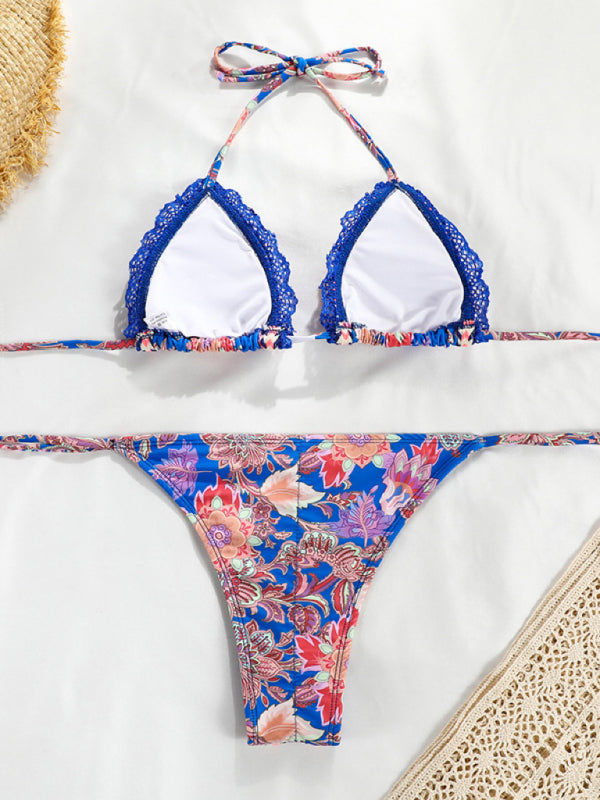 Bohemian Knit Wrap Strap Bikini Set