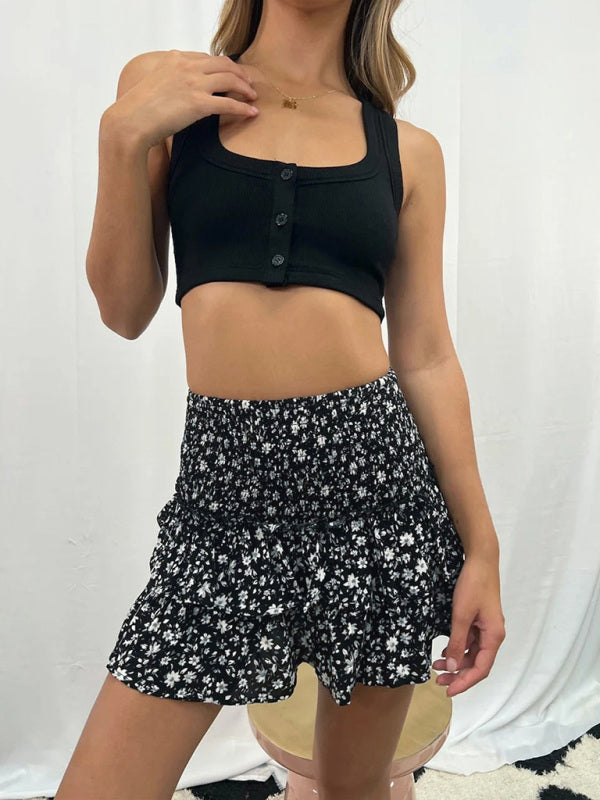 Versatile Printed Short Skirt