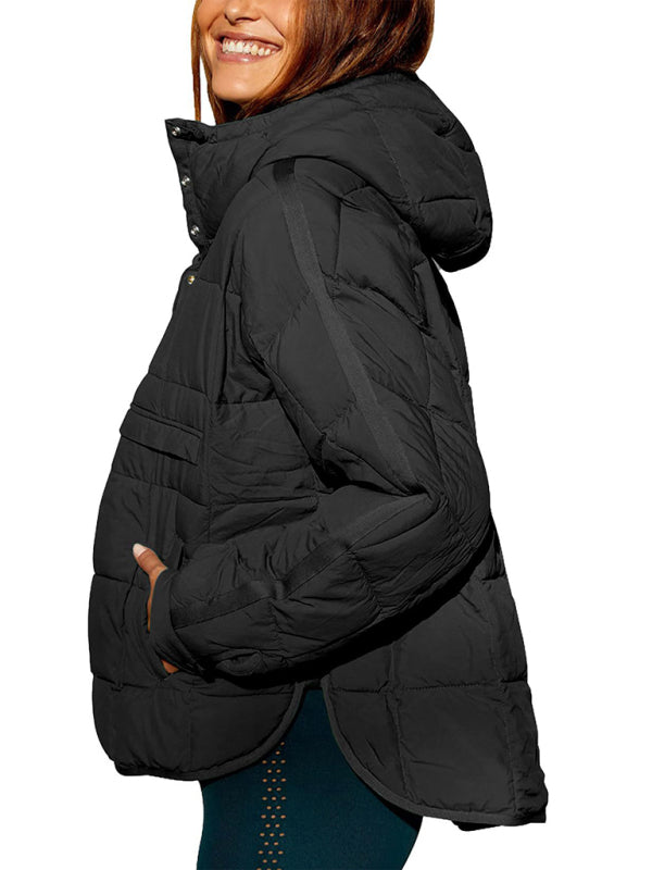 Hooded Cotton Foldable Padded Pocket Jacket