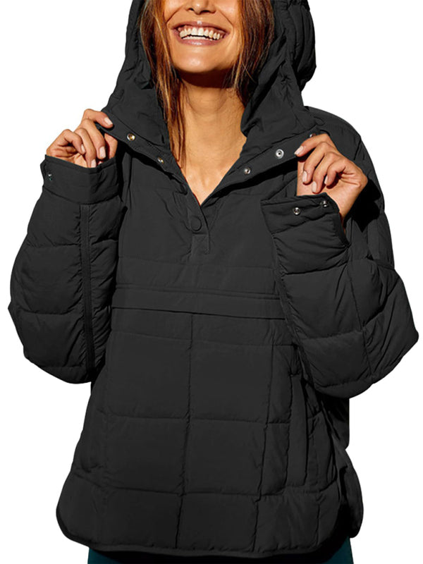 Hooded Cotton Foldable Padded Pocket Jacket