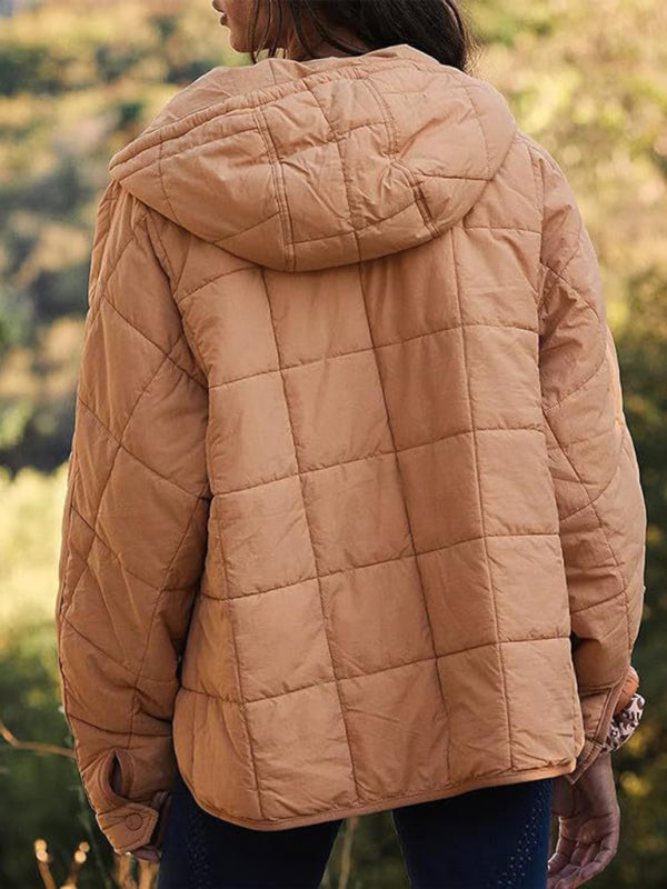 Hooded Cotton Foldable Padded Pocket Jacket