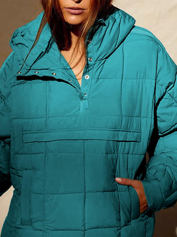 Hooded Cotton Foldable Padded Pocket Jacket