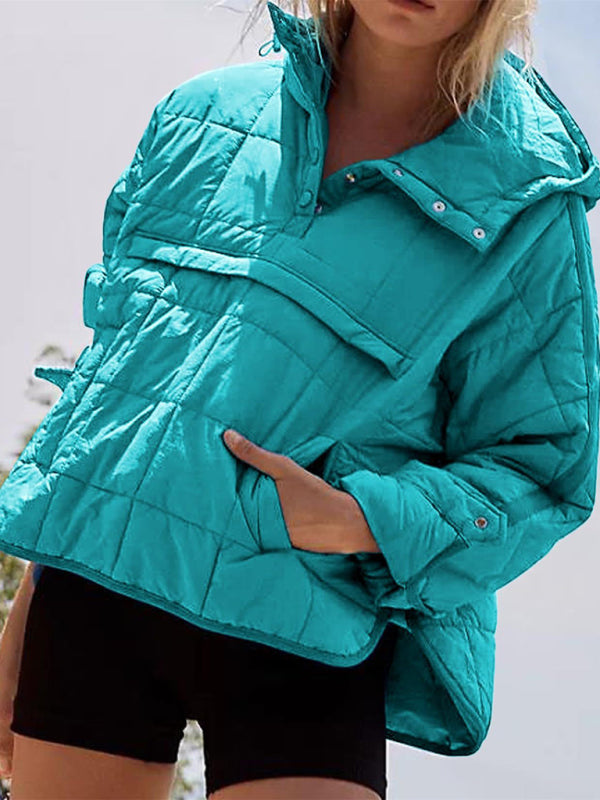 Hooded Cotton Foldable Padded Pocket Jacket