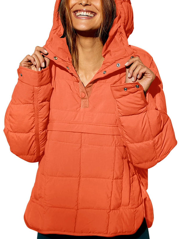 Hooded Cotton Foldable Padded Pocket Jacket