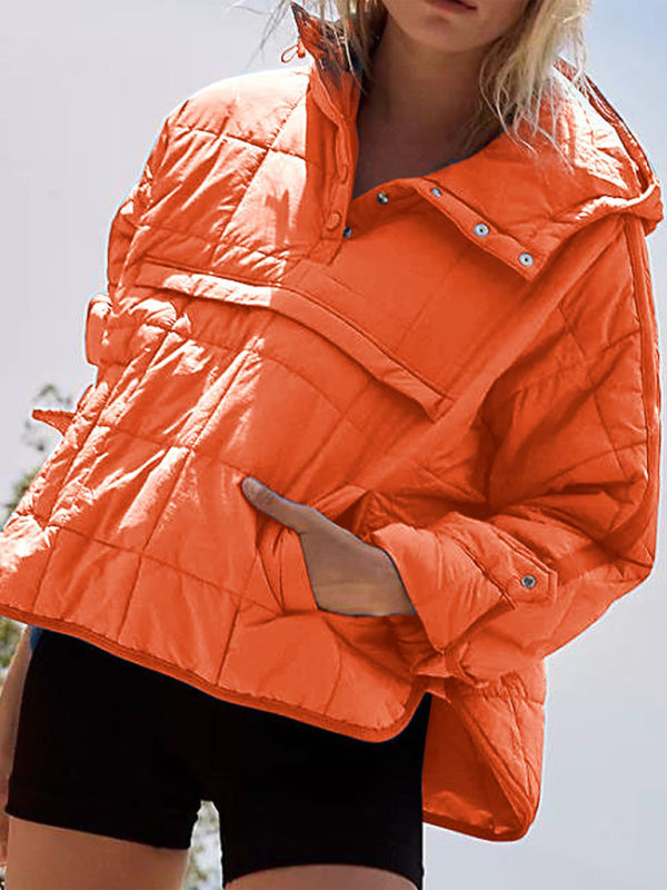 Hooded Cotton Foldable Padded Pocket Jacket