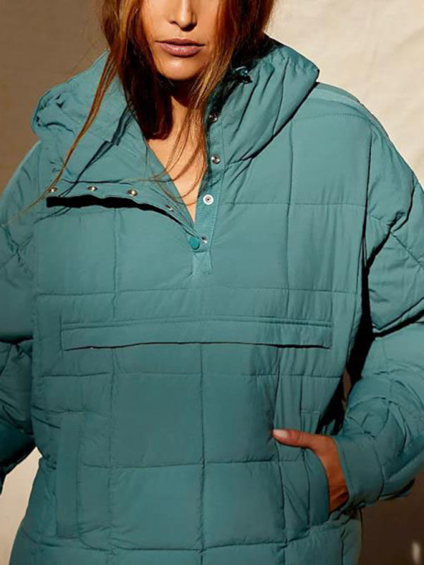 Hooded Cotton Foldable Padded Pocket Jacket