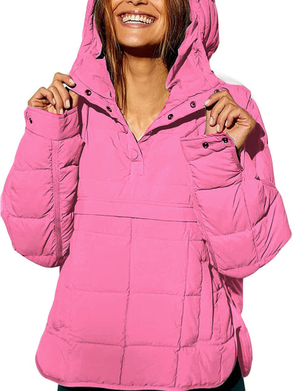 Hooded Cotton Foldable Padded Pocket Jacket