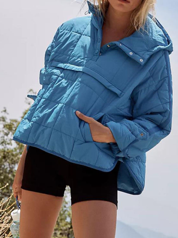 Hooded Cotton Foldable Padded Pocket Jacket