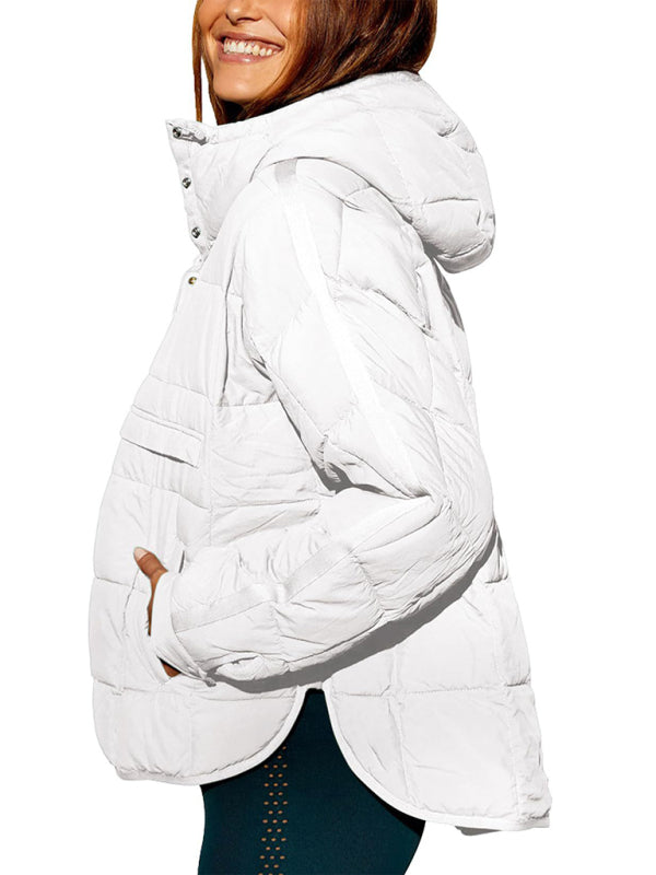 Hooded Cotton Foldable Padded Pocket Jacket