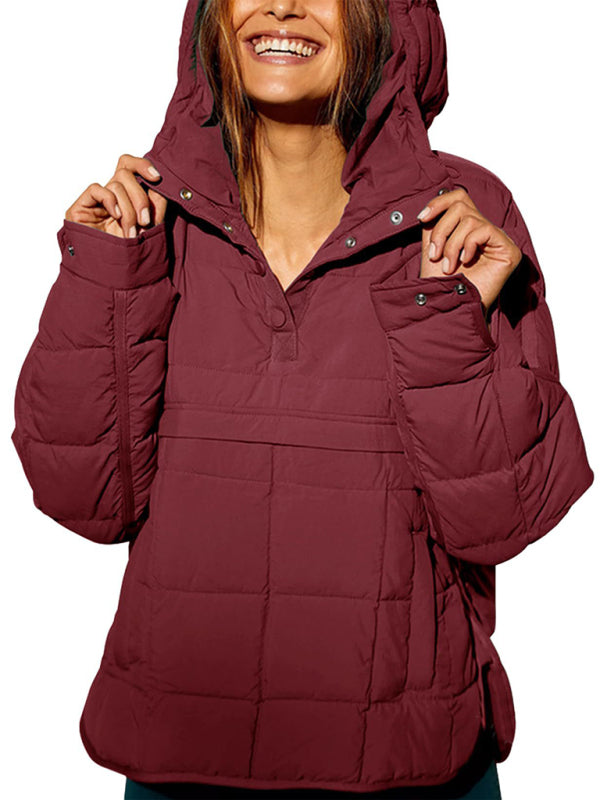 Hooded Cotton Foldable Padded Pocket Jacket