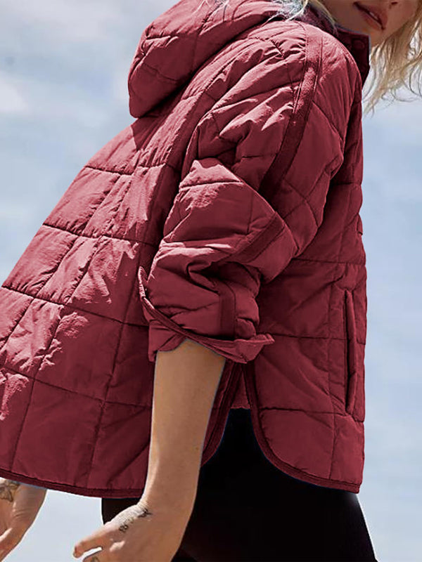 Hooded Cotton Foldable Padded Pocket Jacket