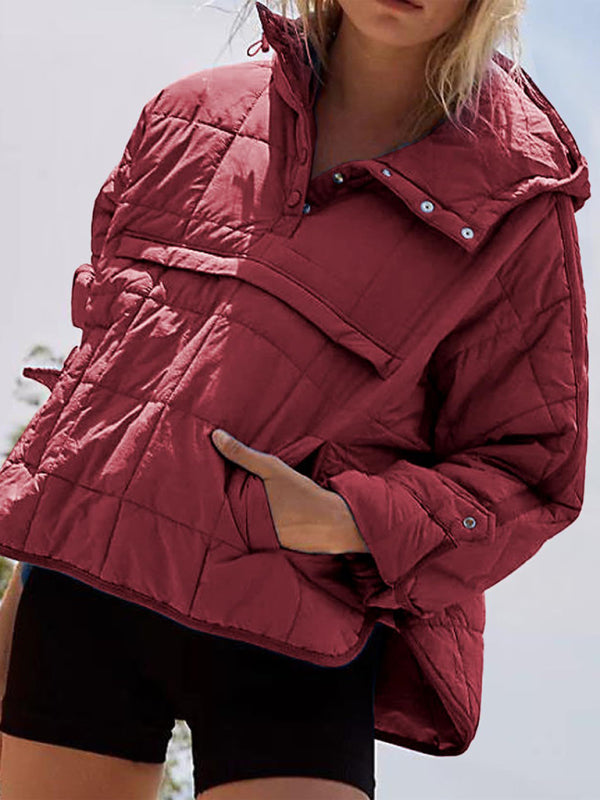 Hooded Cotton Foldable Padded Pocket Jacket