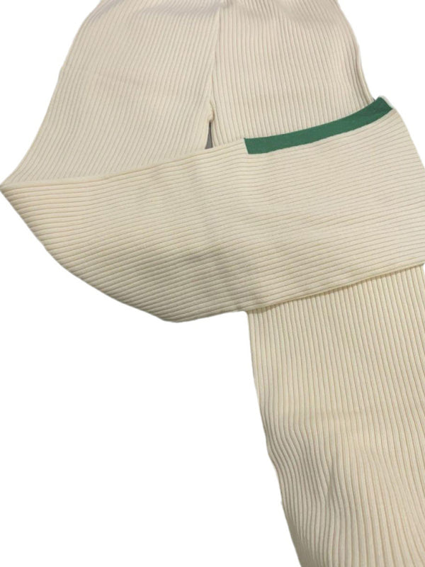 Slit Elastic-Waist Wide-Leg Long Pants Outfit