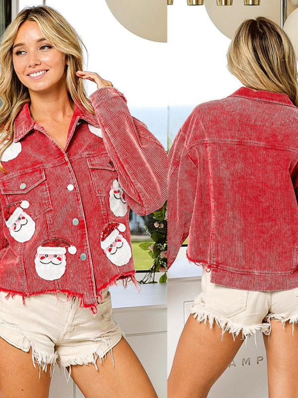 Women's Corduroy Sequined Jacket