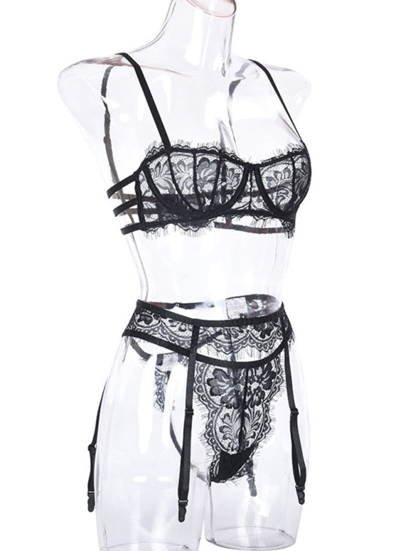 New Three-Piece Suspender Lingerie Set