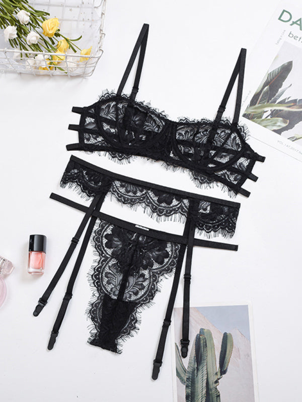 New Three-Piece Suspender Lingerie Set
