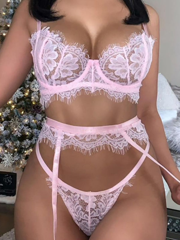 New Three-Piece Suspender Lingerie Set